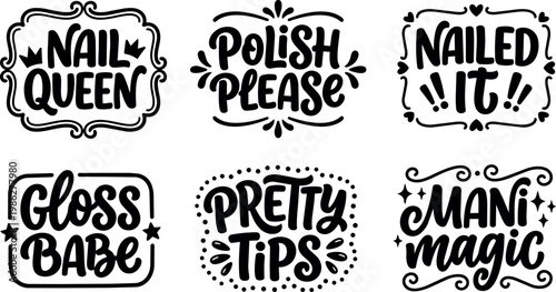 Hand lettering nail queen polish please gloss babe pretty tips mani magic phrases