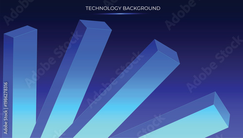 Futuristic Background: Dancing geometry of large rectangles simulating big data technology. Dynamic movement evokes digital flows. For AI visuals, analytics, and immersive high-tech sci-fi design