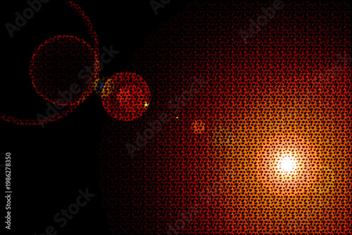 Bild auf Leinwand Collection de fonds abstraits colorés avec effet lens flare – lumières néon, cer
