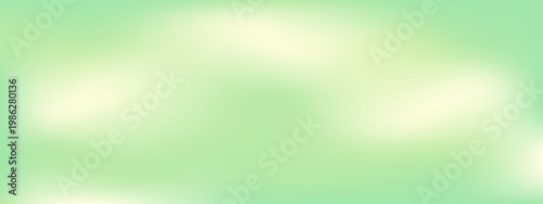 Green gradient background. Soft nature summer wallpaper with light bokeh effect, blurred abstract texture, Earth day holographic design. Vector dreamy backdrop
