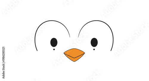 A simple cartoon penguin face illustration.