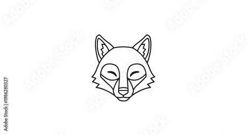 A serene cartoon fox face with closed eyes.