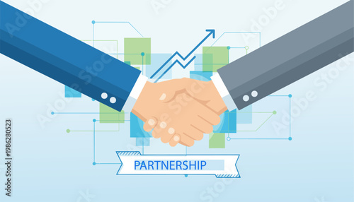 Business partnership handshake agreement corporate deal concept