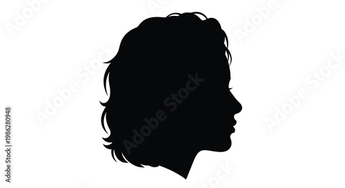Silhouette of a woman s head and shoulders in profile view