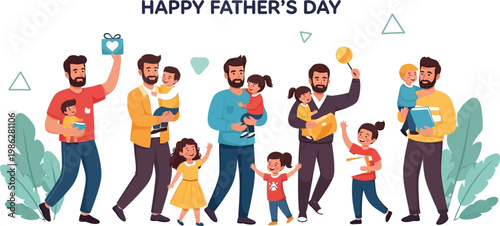 Happy father's day celebrating dads and family bonds with love and joy