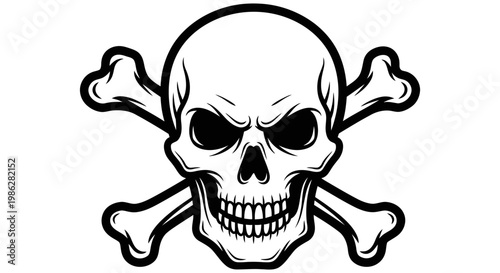Gritty skull and crossbones icon representing danger and deadly poison