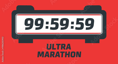 Ultra Marathon Countdown Clock Displaying Extreme Endurance and Race Duration