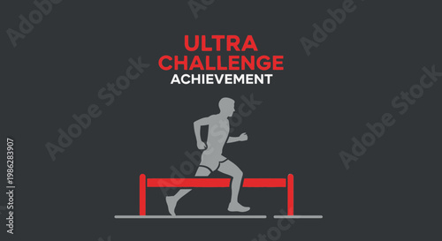 Ultra Challenge Achievement Illustrated for Sport and Perseverance Success Victory Graphic