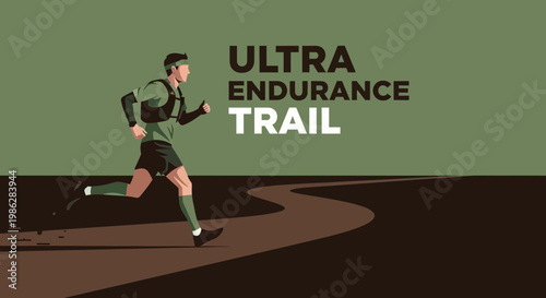 Ultra Endurance Trail Runner Sprinting Towards Success, Achieving Their Personal Goals, Outdoors