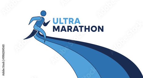 Ultra Marathon Runner Illustration Depicting Endurance, Strength, and Competitive Spirit