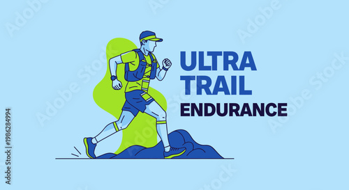 Ultra Trail Endurance: A Vibrant Graphic Depiction Of Athletic Stamina and Movement