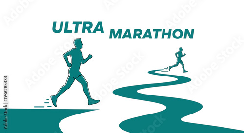 Ultra Marathon: Running Towards Triumph Depicting Endurance And Athleticism In Minimalist Design