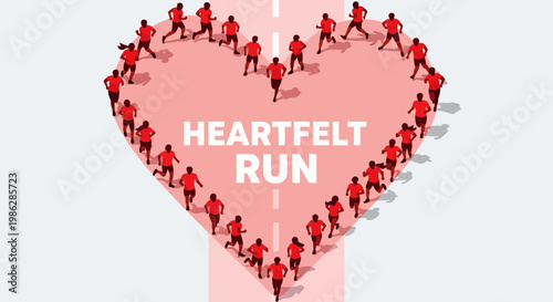 United Runners Form A Heart Shape For A Cause