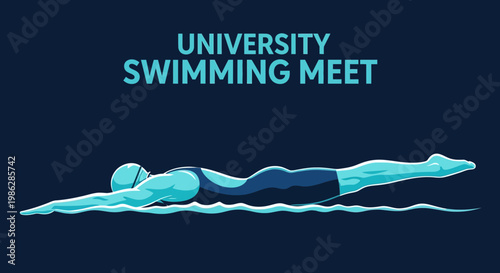 University Swimming Meet Athletic Competition Promotional Design