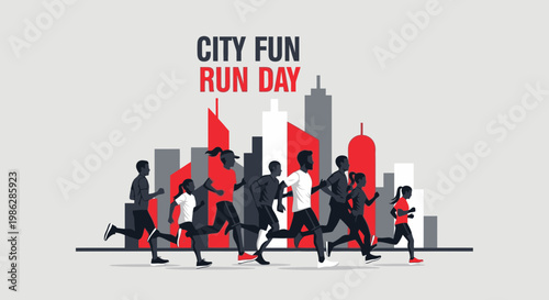 Urban Marathon Excitement People Running Through Cityscape For Fitness And Fun