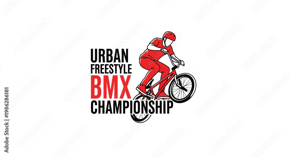 Fototapeta premium Urban Freestyle BMX Championship: Dynamic Action and Competition Illustration
