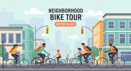 Urban Exploration: Engaging Bicycle Tour Illustrative Design with Cyclists and Cityscape