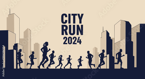 Urban Marathon Silhouette: Capturing The Energy Of City Runners, In 2024, Against The Skyline