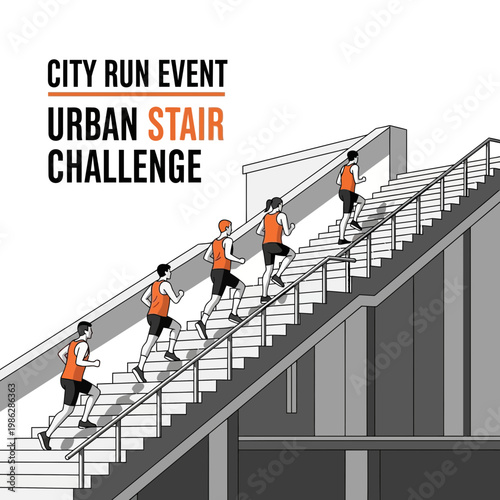 Urban Stair Challenge: A Dynamic City Run Event Showcasing Athletic Endurance and Agility
