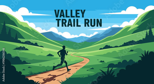 Valley Trail Run: A Dynamic Illustration Of Fitness, Nature, And Endurance Pursuit
