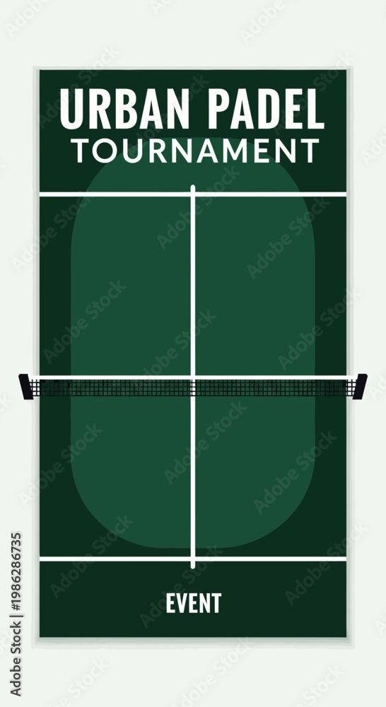 Obraz premium Urban Padel Tournament Event Green Court Graphic Design Poster