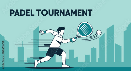 Urban Padel Tournament Graphic And Sports Event Illustration