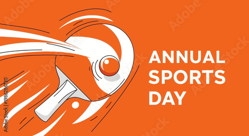 Vibrant Annual Sports Celebration: A Ping Pong Tournament Illustration Design