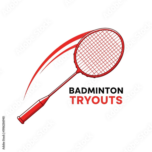 Vibrant Badminton Logo Illustrating Sportsmanship, Competition, and Active Participation for Tryouts