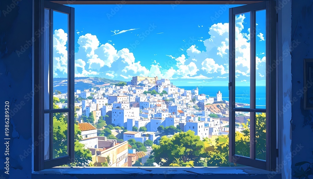 Fototapeta premium Bright cityscape view
