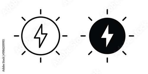 Alternative power icon symbol collection, Stroke and flat icons
