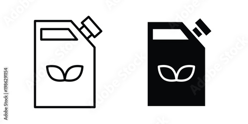 Biofuel icon symbol collection, Stroke and flat icons