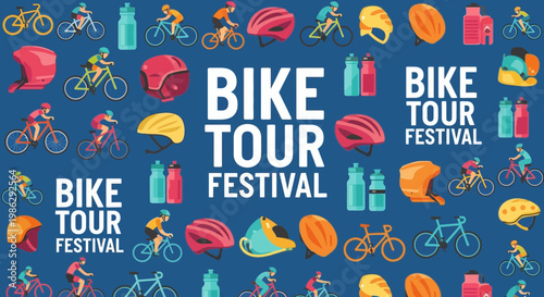 Vibrant Cycling Event Banner Advertising Bike Tour Festival Fun