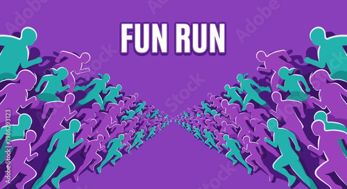 Vibrant Group Of Runners In A Fun Run Event