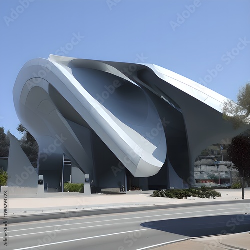 Modern Architectural Facade Design: Large Public Building Concept