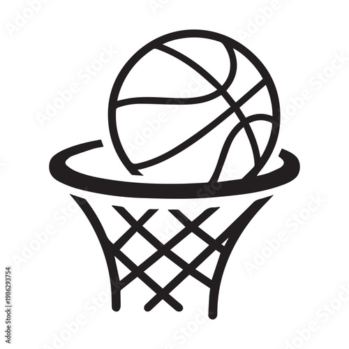 Basketball Hoop Sports Logo Design
