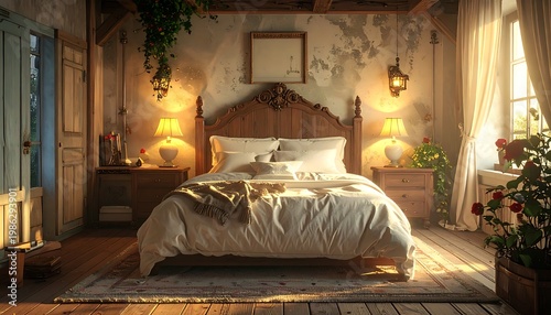 Cozy rustic bedroom
