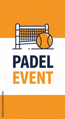 Vibrant Padel Event Emblem: A Dynamic Illustration for Sports Promotion and Tournament Branding