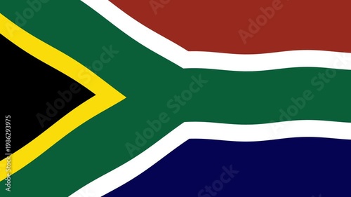 South africa flag waving in slow motion.