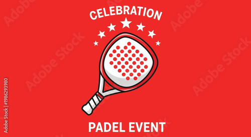 Vibrant Padel Event Celebration Design on a Bold Red Background to Attract Viewers