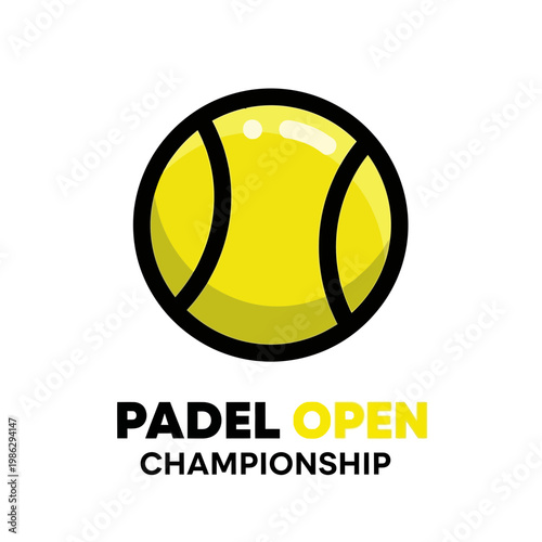 Vibrant Padel Tennis Ball Icon For Open Championship Events