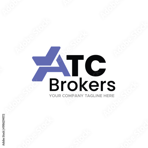 A letter logo, atc brokers logo template