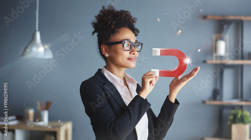 Manager shows retention marketing in a modern office setting