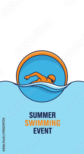Vibrant Summer Swimming Event Celebration Sport Competition Lifestyle Fun Activity