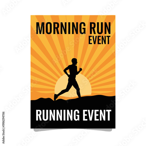 Vibrant Sunrise Marathon Announcement Poster Design