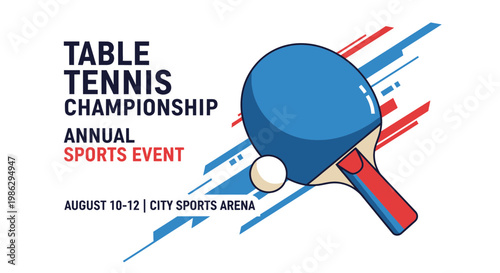 Vibrant Table Tennis Championship Announcement With Modern Design Elements