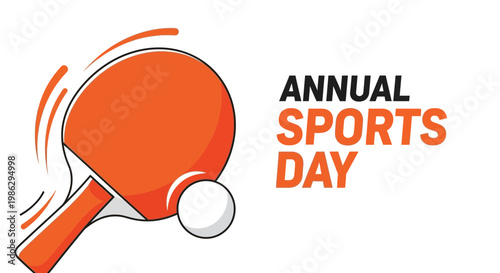 Vibrant Table Tennis Illustration Promoting Annual Sports Day Competition Celebration