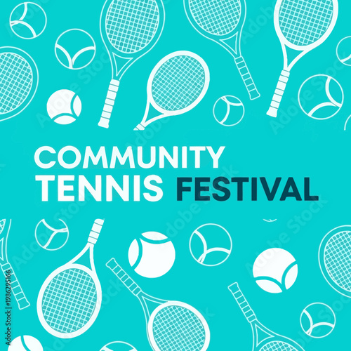 Vibrant Tennis Festival Banner Design With Rackets And Balls