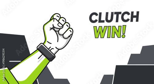 Victory Fist Clutch Win Symbol Reaching The Top Goal Achievement Success
