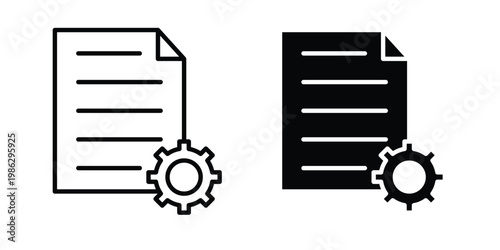 Content management icon symbol collection, Stroke and flat icons