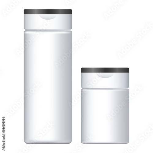 Realistic Vector Blank Packaging for Skin Care Products Isolated on White